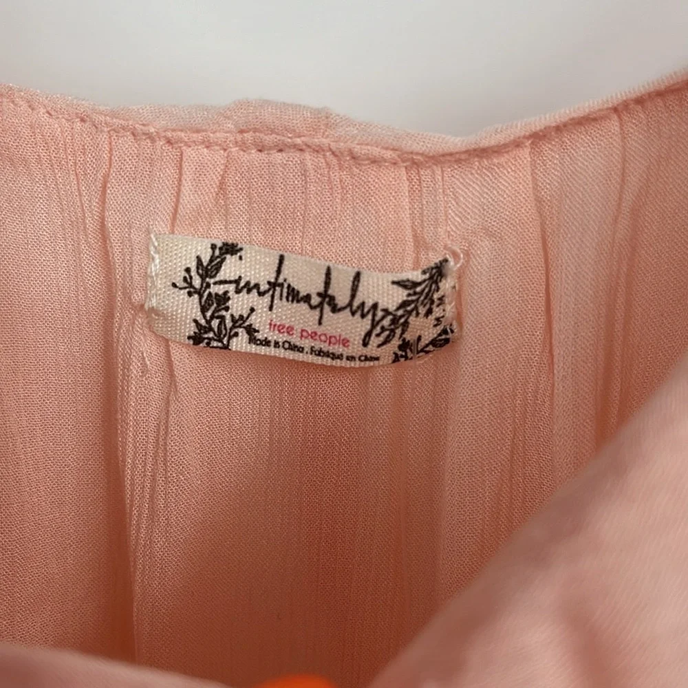 Intimately Free People Light Petal Pink Ruffle Tank Top Size Medium
